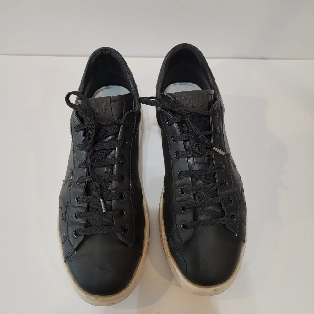 Golden Goose Pure Star Black leather size 44 men's black sneaker - Picture 4 of 12